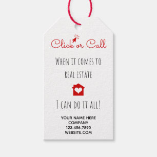Étiquettes-cadeau Immobilier Cliquez ou appelez Open House Pop By
