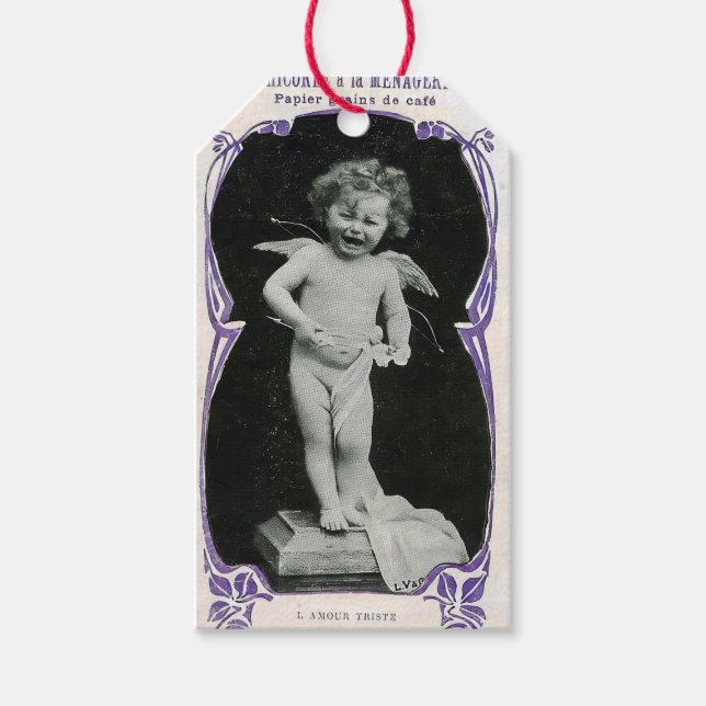 Étiquettes-cadeau Impression de l'ange triste Cherub (Devant)