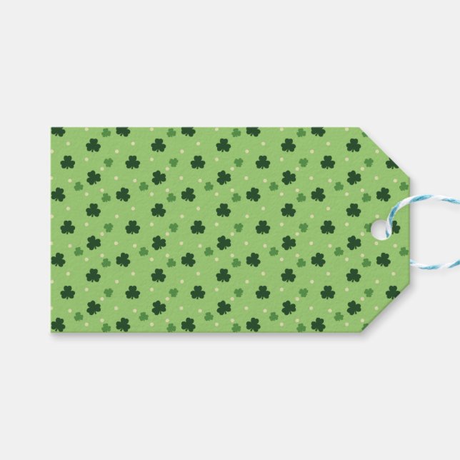 Étiquettes-cadeau Impression shamrock (Devant (Horizontal))