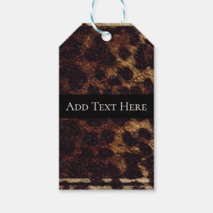Étiquettes-cadeau Imprimé animal de léopard guépard pailleté safari