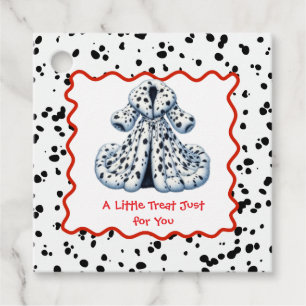 Étiquettes Cadeau Imprimé Dalmatien Anniversaire Fête Noir et Blan