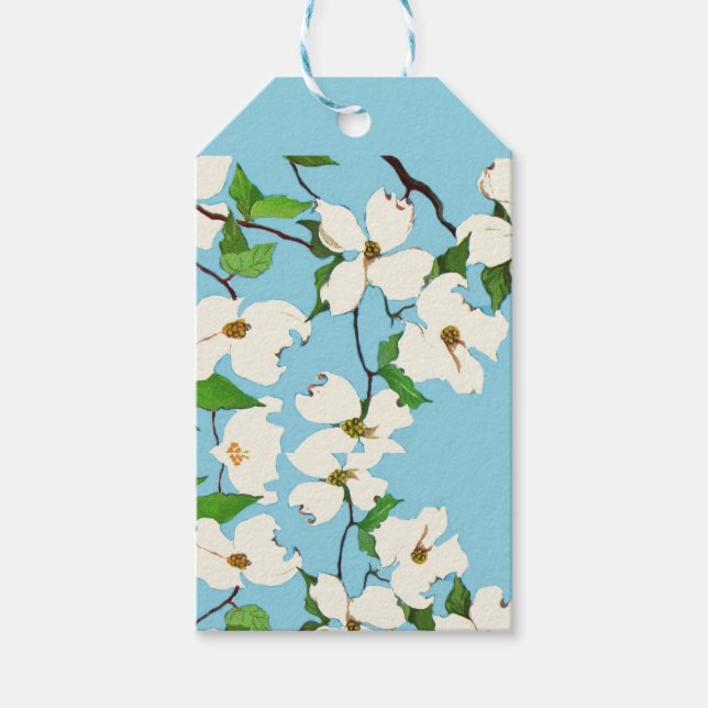 Étiquettes-cadeau imprimé de fleurs de bois (Devant)