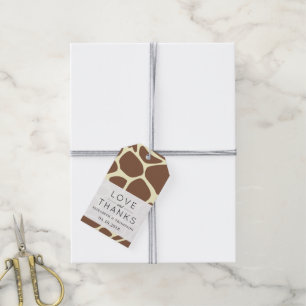Étiquettes-cadeau Imprimer, Giraffe Brown, Animal sauvage, Mariage