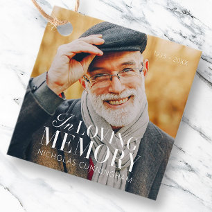 Étiquettes Cadeau In Love Memory Modern Elegant Photo Memorial
