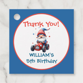Étiquettes Cadeau Independence Day Cute Gnome Birthday