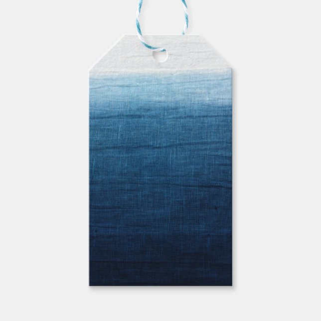Étiquettes-cadeau Indigo Blue Dip Dyed/Ombre' Fade Ocean Beauty ! (Devant)