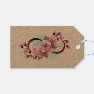 Étiquettes-cadeau Infinité avec les fleurs Sakura
