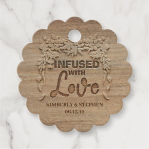 Étiquettes Cadeau Infusé Avec Mariage Amoureux