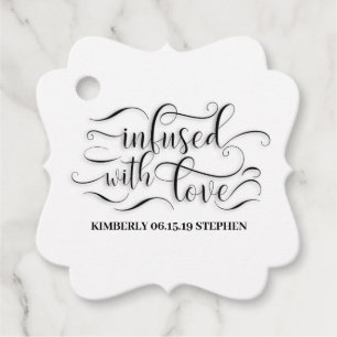 Étiquettes Cadeau Infusé Avec Mariage Amoureux