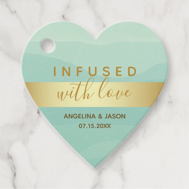 Étiquettes Cadeau Infusé Avec Mariage Amoureux (Devant)