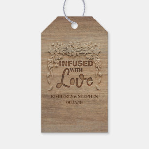Étiquettes-cadeau Infusé Par L'Amour Mariage Rustique