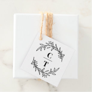 Étiquettes Cadeau Initiales fantaisistes MODIFIABLES COULEUR Monogra