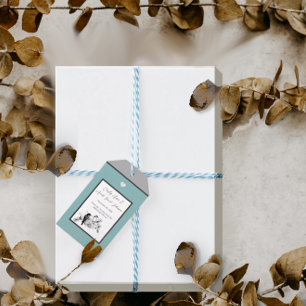Étiquettes-cadeau Inséparables de pic-blanc bleu Dusty