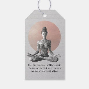 Étiquettes-cadeau Instructeur de méditation Yoga Reiki Master Lotus 