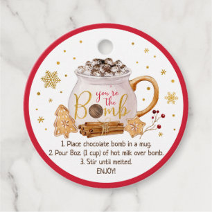 Étiquettes Cadeau Instruction sur la bombe à chocolat chaud