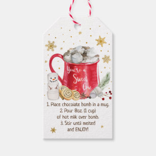 Étiquettes-cadeau Instruction sur la bombe à chocolat chaud