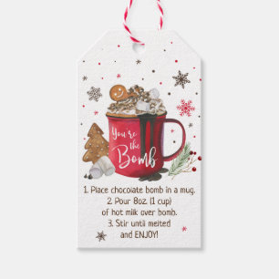 Étiquettes-cadeau Instruction sur la bombe à chocolat chaud