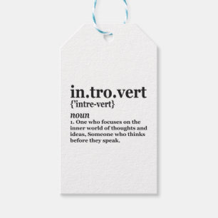 Étiquettes-cadeau Introvert Definition Anti Social Alone Quiet Gift