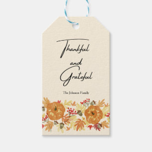 Étiquettes-cadeau Invitation au dîner Citrouille de Thanksgiving