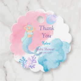 Étiquettes Cadeau Invitation Baby shower de sirène