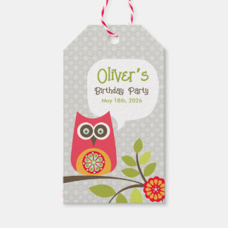 Étiquettes-cadeau Invitation d'anniversaire de forêt mignonne avec c