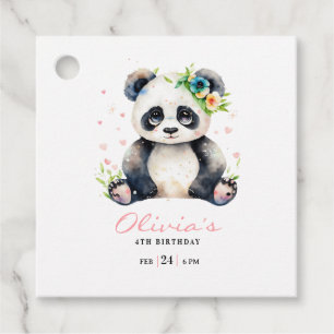 Étiquettes Cadeau Invitation d'anniversaire Panda, Anniversaire de f