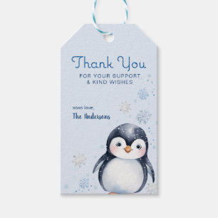 Étiquettes-cadeau Invitation du Baby shower d'aquarelle de pingouin