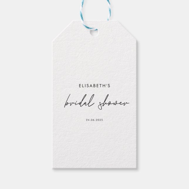 Étiquettes-cadeau Invitation minimale pour une fête de mariage avec  (Devant)
