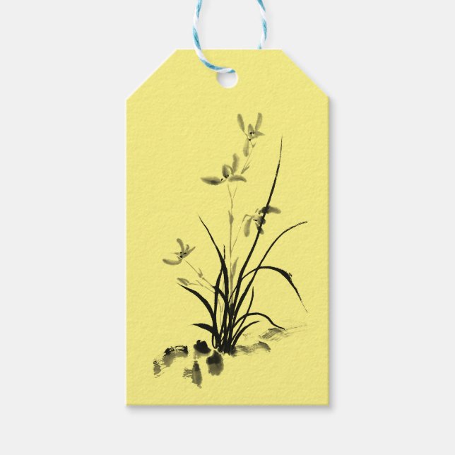 Étiquettes-cadeau Iris chinois - bw (Devant)