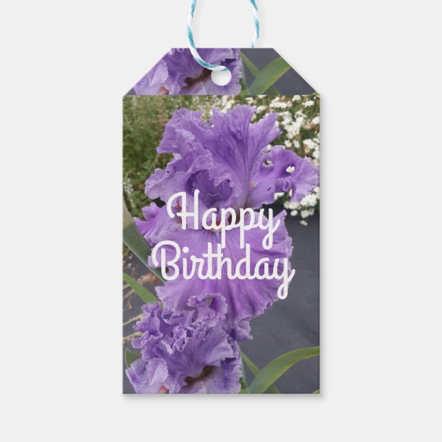 Étiquettes-cadeau Iris Iris Lavande Florale Fleur Violet (Devant)