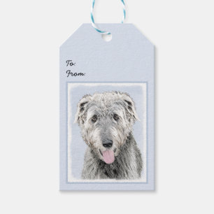 Étiquettes-cadeau Irish Wolfhound Painting - Cute Original Dog Art