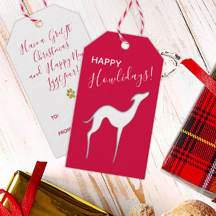 Étiquettes-cadeau Italian Greyhound Dog elegant silhouette Howlidays
