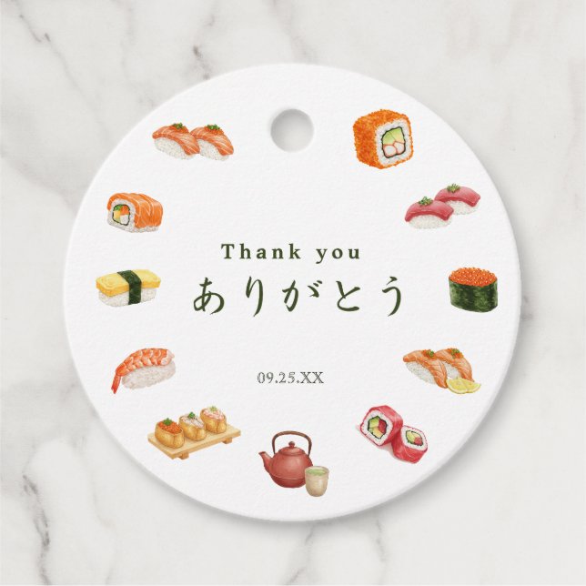 Étiquettes Cadeau Itamae〈Sushi Chefs） collection ありがとう Japanese (Devant)