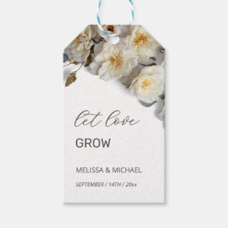 Étiquettes-cadeau Ivory 3D Roses Wedding Welcome