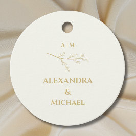 Étiquettes Cadeau Ivory Botanical Christian Wedding Thank You