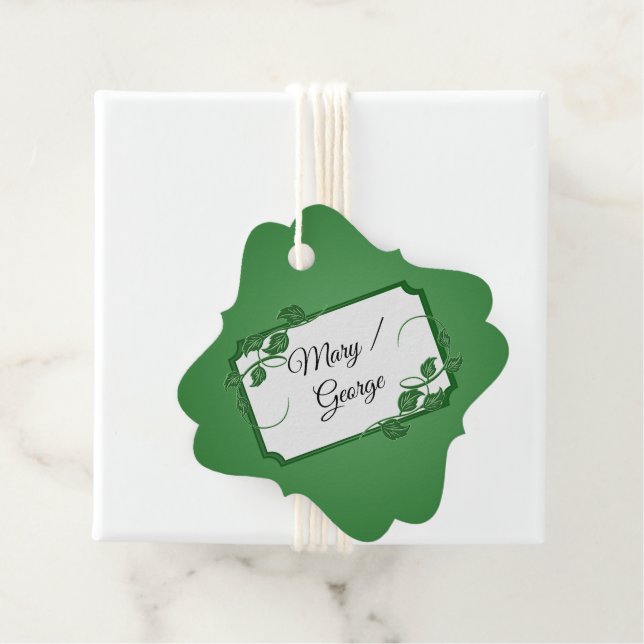 Étiquettes Cadeau Ivy vert avec des noms (En situation)