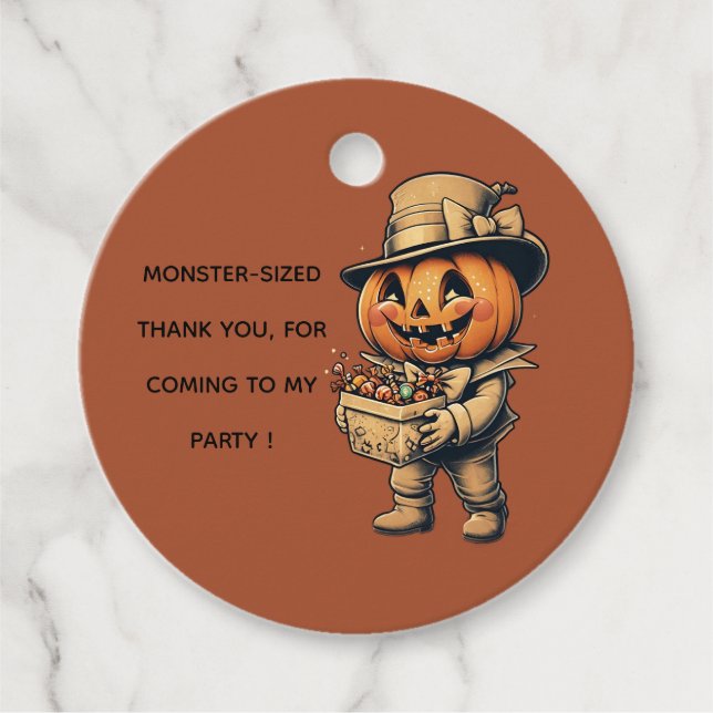 Étiquettes Cadeau Jack-o'-lantern Halloween (Devant)
