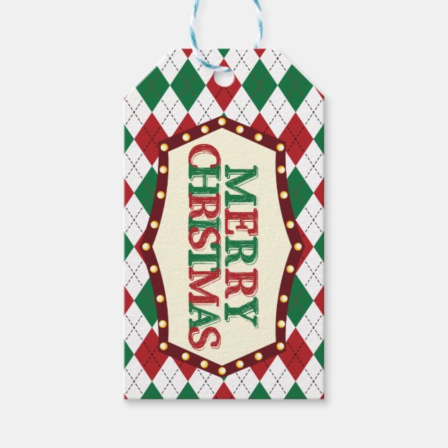Étiquettes-cadeau Jacquard de Noël Motif (Devant)