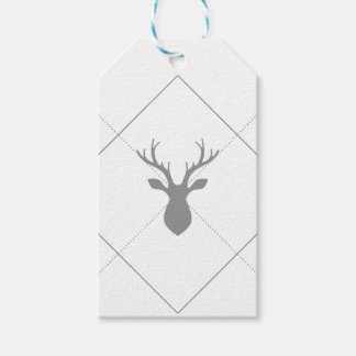 ÉTIQUETTES-CADEAU JACQUARD EN TÊTE DE CERFS