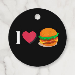 Étiquettes Cadeau J'adore Burger Cheeseburger Manger Malsain