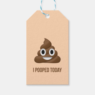 Étiquettes-cadeau J'Ai Poopé Aujourd'Hui Souriant Poo Emoticon