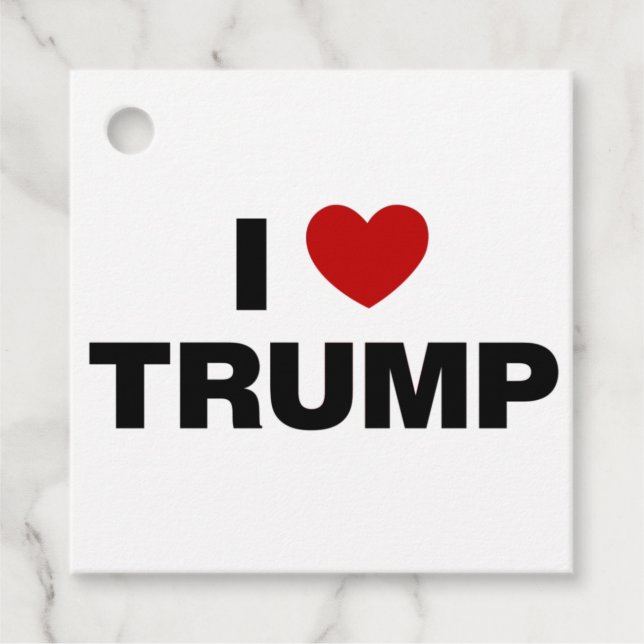 Étiquettes Cadeau J'aime Trump (Devant)