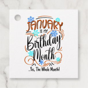 Étiquettes Cadeau Janvier Anniversaire Mois, Mois entier, Fête Anniv