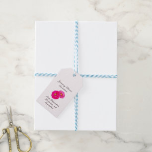 Étiquettes-cadeau Janvier Mois de naissance Fleur Carnation Élégante