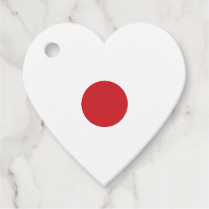 Étiquettes Cadeau Japon Coeur du drapeau japonais