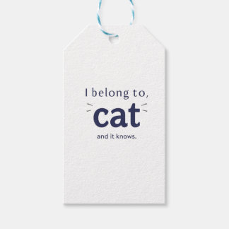 Étiquettes-cadeau J'appartiens à mon chat