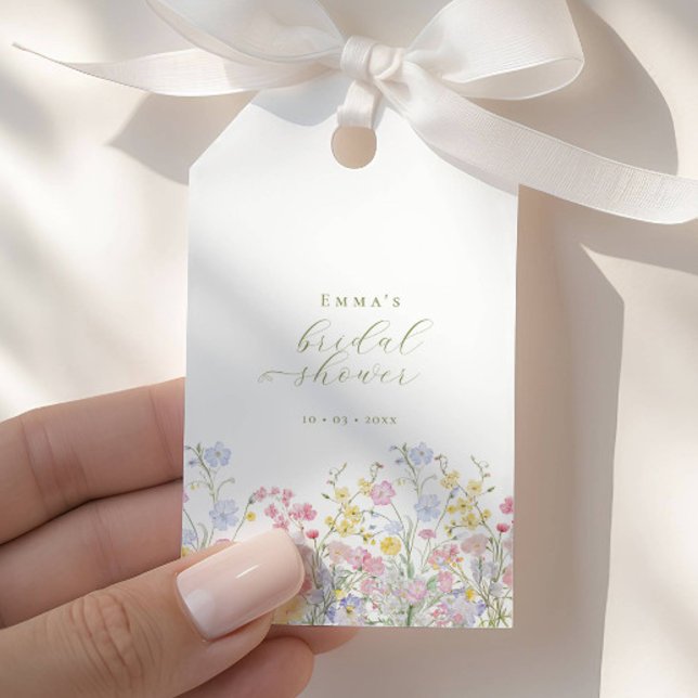 Étiquettes-cadeau Jardin Boho Fleurs sauvages Baby shower (Créateur téléchargé)