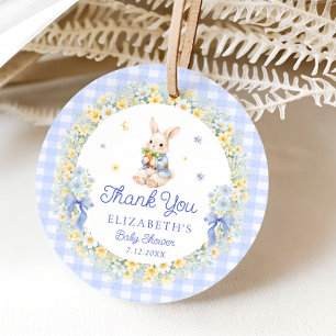 Étiquettes Cadeau Jardin de lapin mignon à carreaux, Remerciements p