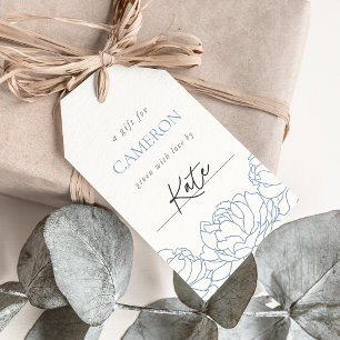 Étiquettes-cadeau Jardin de pivoines Douce douche florale de pivoi