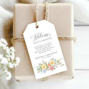 Étiquettes-cadeau Jardin de printemps orné de fleurs au pastel doux